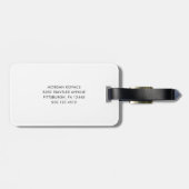 Black and White Modern Monogram Luggage Tag ラゲッジタグ (裏面横)