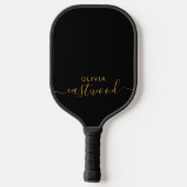 Black And White Modern Monogram Pickleball Paddle ピックルボールラケット (裏面)