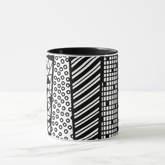 Black and white - modern pattern マグカップ (中央)
