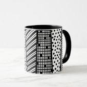 Black and white - modern pattern マグカップ (正面右)