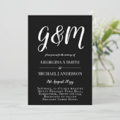 Black and White Modern PHOTO Wedding Invitations 招待状 (スタンド正面)