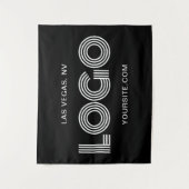 Black and White Modern Rectangular Logo タペストリー (正面)