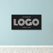 Black and White Modern Rectangular Logo Promo キャンバスプリント (インサイチュ (ウッドフロア))