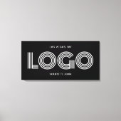 Black and White Modern Rectangular Logo Promo キャンバスプリント (正面)