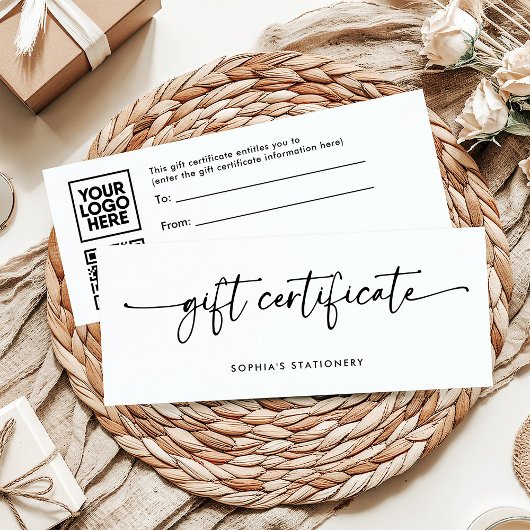 Black and White Modern Script | Gift Certificate