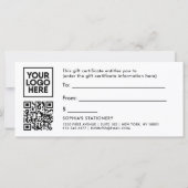 Black and White Modern Script | Gift Certificate (裏面)