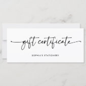 Black and White Modern Script | Gift Certificate (正面)