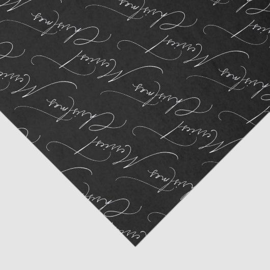 Black And White Modern Script Merriest Christmas 薄葉紙 (詳細)