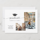 Black and White Modern Script Photo | 2 sided 招待状 (正面)