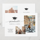 Black and White Modern Script Photo | 2 sided 招待状 (正面/裏面)