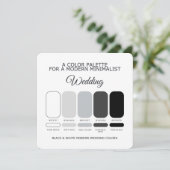 Black and White Modern Wedding Color Palette Card 招待状 (スタンド正面)