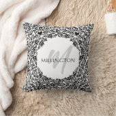 Black and White Monogram クッション (ブランケット)