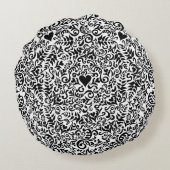 Black and White Monogram ラウンドクッション (裏面)