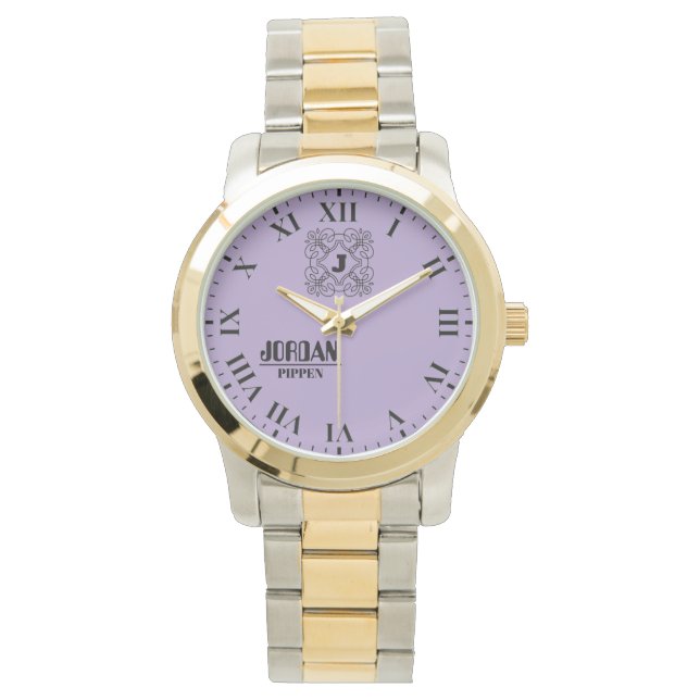 Black and White Monogram and Name 腕時計 (正面)