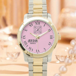 Black and White Monogram and Name 腕時計