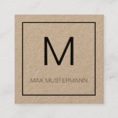 Black and White Monogramm スクエア名刺 (正面)