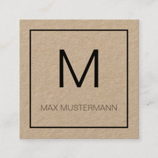 Black and White Monogramm スクエア名刺