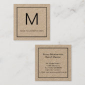 Black and White Monogramm スクエア名刺 (正面/裏面)