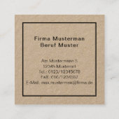 Black and White Monogramm スクエア名刺 (裏面)