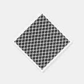 Black and White Moroccan Trellis スタンダードカクテルナプキン (角)