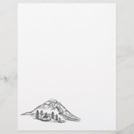 Black and white mountain letterhead レターヘッド