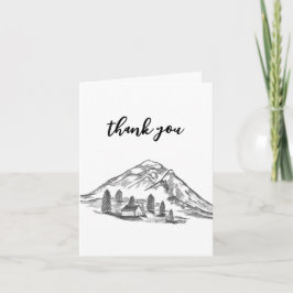 Black and white mountain note card ノートカード