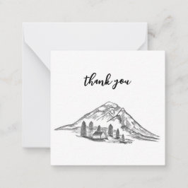 Black and white mountain note card ノートカード