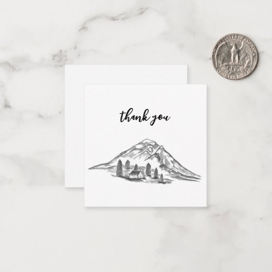 Black and white mountain note card ノートカード (正面/裏面インサイチュ)