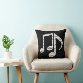 Black and White Music Notes クッション (椅子)
