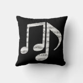 Black and White Music Notes クッション (裏面)