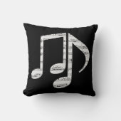 Black and White Music Notes クッション (正面)