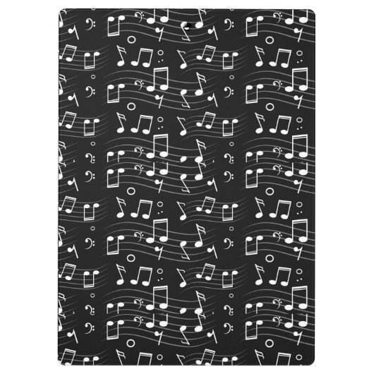 Black and white music notes クリップボード (裏面)