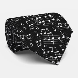 Black And White Music Notes ネクタイ