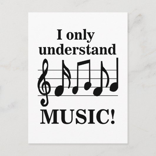 Black and White Music Notes  ポストカード (正面)