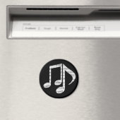 Black and White Music Notes マグネット (インサイチュ (食洗機))