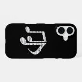 Black and White Music Notes Phone Case iPhone 16ケース (裏面横)