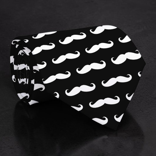 Black and White Mustache Necktie Tie ネクタイ