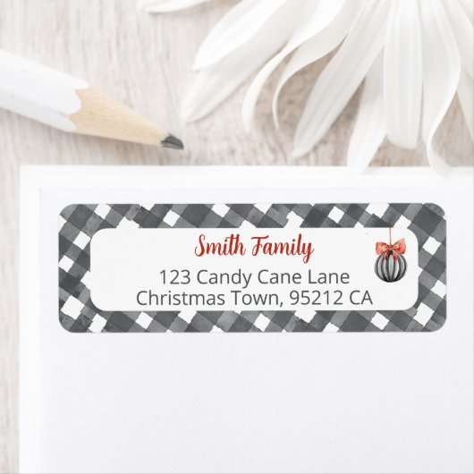 Black and White Noël Adress ラベル (インサイチュ)