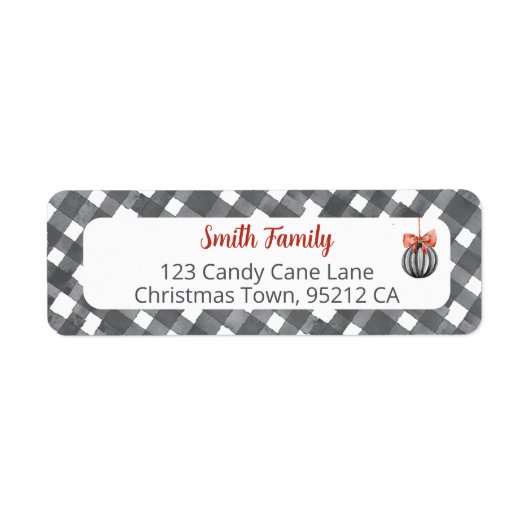 Black and White Noël Adress ラベル (正面)