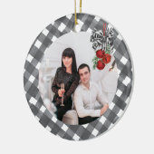 Black and White Noël Card セラミックオーナメント (左)