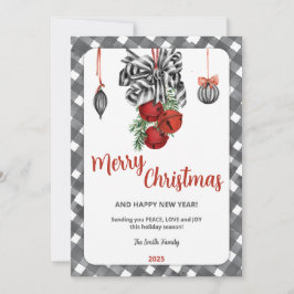 Black and White Noël Christmas Invitation 招待状