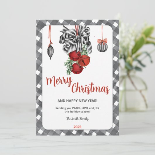 Black and White Noël Christmas Invitation 招待状 (スタンド正面)