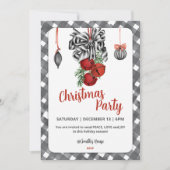 Black and White Noël Christmas Invitation 招待状 (正面)