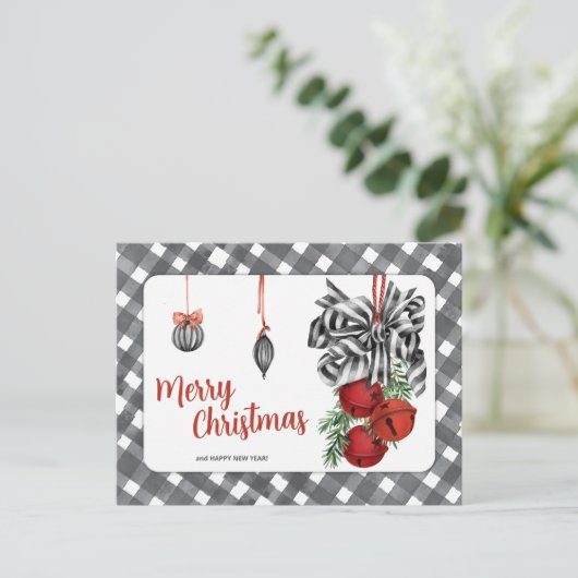 Black and White Noël Simple ポストカード (スタンド正面)