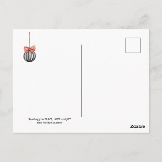 Black and White Noël Simple ポストカード (裏面)