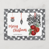 Black and White Noël Simple ポストカード (正面)