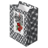 Black and White Noël Simple ミディアムペーパーバッグ (正面アングル)