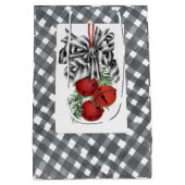 Black and White Noël Simple ミディアムペーパーバッグ (裏面)