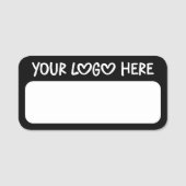 Black and White One Line Business Logo 名札 (正面)