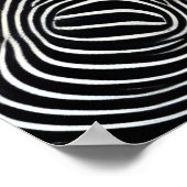 Black and White Op Art Swirl Pattern ポスター (角)